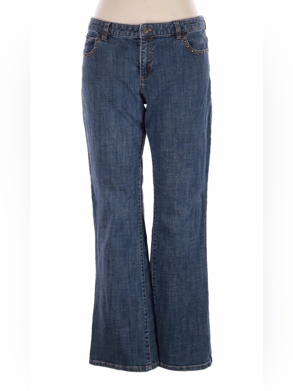 Michael Kors Dark Blue Mid-Rise Boot-Cut Jeans